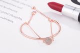 Crystal rose gold tennis ball bracelet Two-in-one double layers