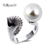 handmade shell pearl White and Gold color ring
