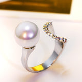 handmade shell pearl White and Gold color ring
