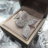 banquet simple luxury atmosphere zircon butterfly adjustable ring