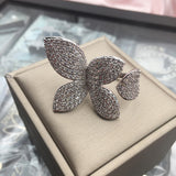 banquet simple luxury atmosphere zircon butterfly adjustable ring