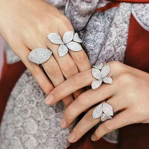 banquet simple luxury atmosphere zircon butterfly adjustable ring