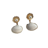 Bohemian Beach Big Shell shape Drop Dangle Earrings