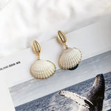 Bohemian Beach Big Shell shape Drop Dangle Earrings