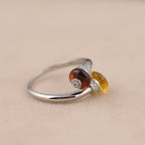 S925 sterling silver inlaid natural stone ring