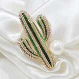 green dripping oil cactus simple versatile brooch