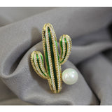 green dripping oil cactus simple versatile brooch