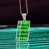 s925 silver inlaid retro abacus pendant