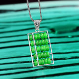 s925 silver inlaid retro abacus pendant