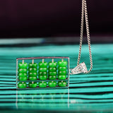 s925 silver inlaid retro abacus pendant