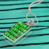 s925 silver inlaid retro abacus pendant