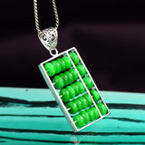 s925 silver inlaid retro abacus pendant