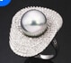 5 colors 14 mm shell pearl Flower Lotus leaf crystal ring
