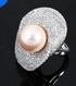 5 colors 14 mm shell pearl Flower Lotus leaf crystal ring