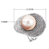 5 colors 14 mm shell pearl Flower Lotus leaf crystal ring