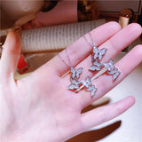 4 four butterfly necklaces 925 pure silver micro-clavicle chain natural simple lady ornaments