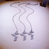 4 four butterfly necklaces 925 pure silver micro-clavicle chain natural simple lady ornaments