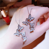 4 four butterfly necklaces 925 pure silver micro-clavicle chain natural simple lady ornaments