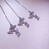 4 four butterfly necklaces 925 pure silver micro-clavicle chain natural simple lady ornaments