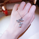 4 four butterfly necklaces 925 pure silver micro-clavicle chain natural simple lady ornaments