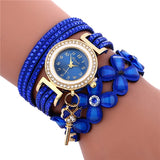 Chimes Diamond Leather Bracelets Wrist Watch