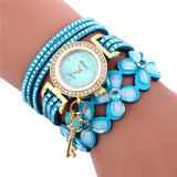 Chimes Diamond Leather Bracelets Wrist Watch