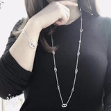 925 sterling silver chain sweater necklace