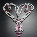 AAA CZ White Gold Color Top Quality Bridal Earrings Necklace Sets