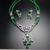 AAA CZ White Gold Color Top Quality Bridal Earrings Necklace Sets
