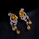 AAA CZ White Gold Color Top Quality Bridal Earrings Necklace Sets