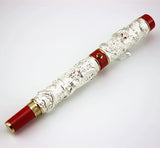 AAA JINHAO brand gray double Dragon embossment roller ball pen