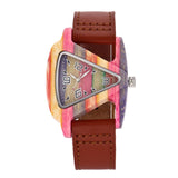 Triangle Bamboo Wood Wristwatch