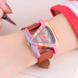 Triangle Bamboo Wood Wristwatch