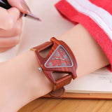 Triangle Bamboo Wood Wristwatch