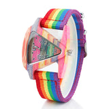 ALK pride rainbow Bamboo wood wristwatch