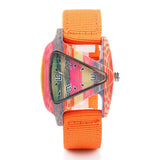 ALK pride rainbow Bamboo wood wristwatch