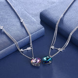 Ayowei trend new 925 sterling silver color zircon pendant necklace