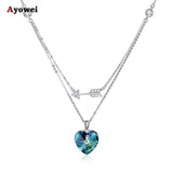 Ayowei trend new 925 sterling silver color zircon pendant necklace