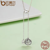 BAMOER Genuine 925 Sterling Silver Tree of Life & House Letter Link Chain Necklaces & Pendants