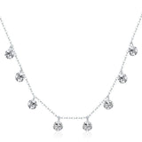 925 Sterling Silver Dazzling Cubic Zircon Round Circle Pendant Necklaces