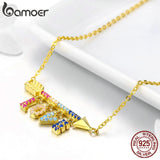 BAMOER 925 Sterling Silver Valentines Love Letter Arrow Pendant Necklaces