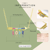 BAMOER 925 Sterling Silver Valentines Love Letter Arrow Pendant Necklaces