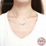 BAMOER 925 Sterling Silver Valentines Love Letter Arrow Pendant Necklaces