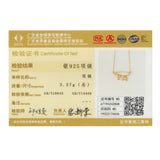 BAMOER Vintage 100% 925 Sterling Silver Back Needle & Love Letter Clear Zirconia Necklaces Pendant