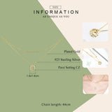 BAMOER Vintage 925 Sterling Silver Sun Moon Shape Double Layers Choker Necklaces Pendant