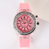 Transparent Neutral Quartz Luminous Rhinestone Watch