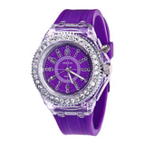 Transparent Neutral Quartz Luminous Rhinestone Watch