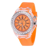 Transparent Neutral Quartz Luminous Rhinestone Watch