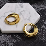 Modern Gold Hoop Earrings Geometric Jewelry Stand Out Quality Design Luxury Bijoux