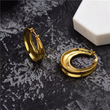 Modern Gold Hoop Earrings Geometric Jewelry Stand Out Quality Design Luxury Bijoux